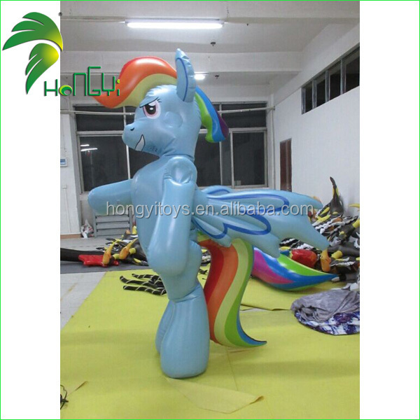 2.3mH Inflatable rainbow horse suit , inflatable horse animal pvc costume