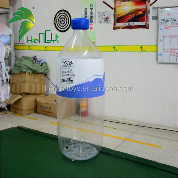 Giant Inflatable Transparent Inflatable Drink Bottle / Promotional Inflatable Replica Clear Water Bottle