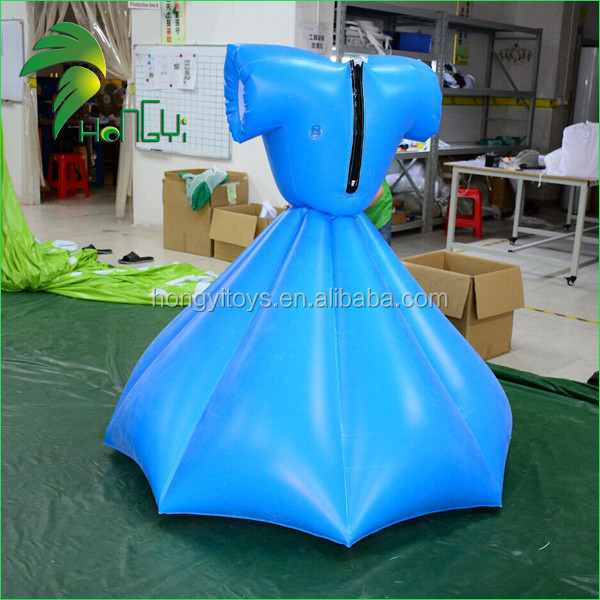 Customized Inflatable Blue Color Skirt Suit / Inflatable Mattress Costume / Inflatable Fancy Dress for Women