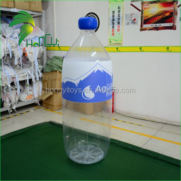 Giant Inflatable Transparent Inflatable Drink Bottle / Promotional Inflatable Replica Clear Water Bottle