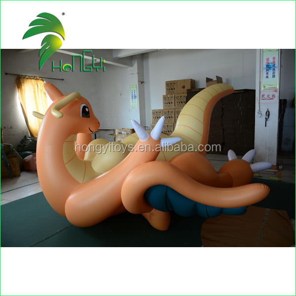 Hongyi Laying Sexy Inflatable Dragon With Boobs , Inflatable Dragonite Cartoon Character For Sale