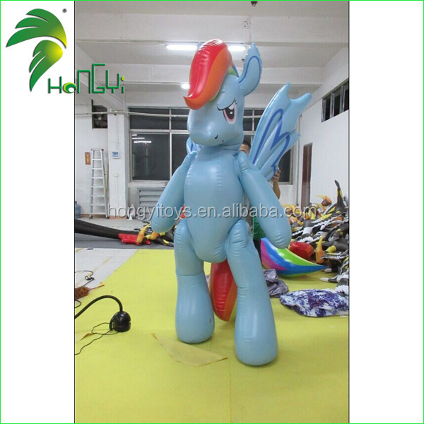 2.3mH Inflatable rainbow horse suit , inflatable horse animal pvc costume