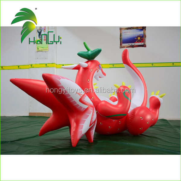 New Laying Style Soft Inflatable Dragon / Inflatable Strawberry Dragon Toys / Inflatable Soft Animals Toys