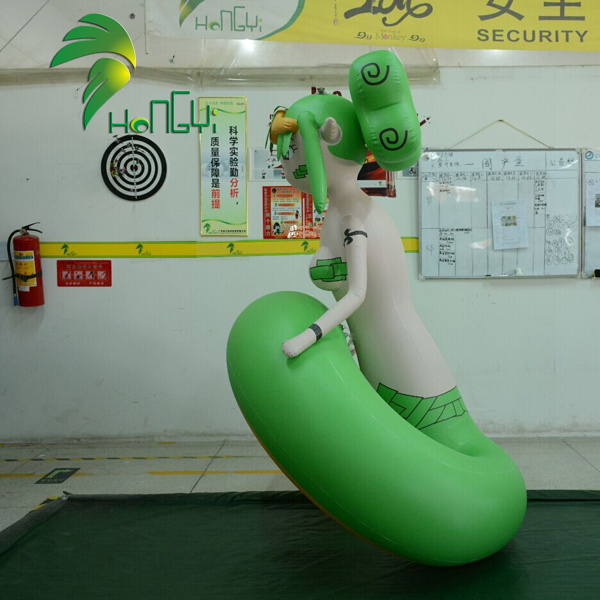 New design green naked Inflatable sexy snake girl for sale