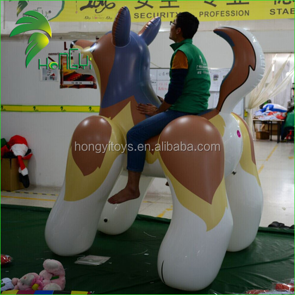 Hongyi Inflatable Toy / 1.0 MM PVC Inflatable Dog / Inflatable Dog Toy can Carry 90KG People