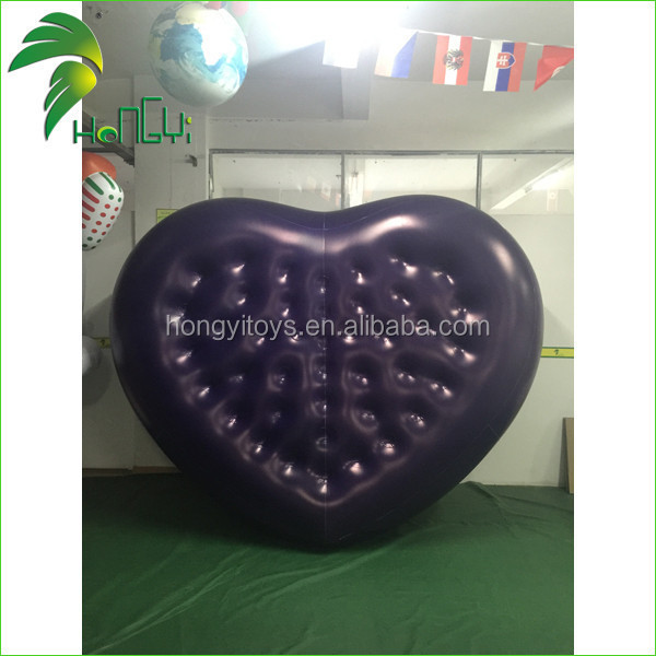 2017 New Design Customized PVC Inflatable Air Heart-Shaped Bed, Giant Inflatable Balloon Type Pillow For Sale