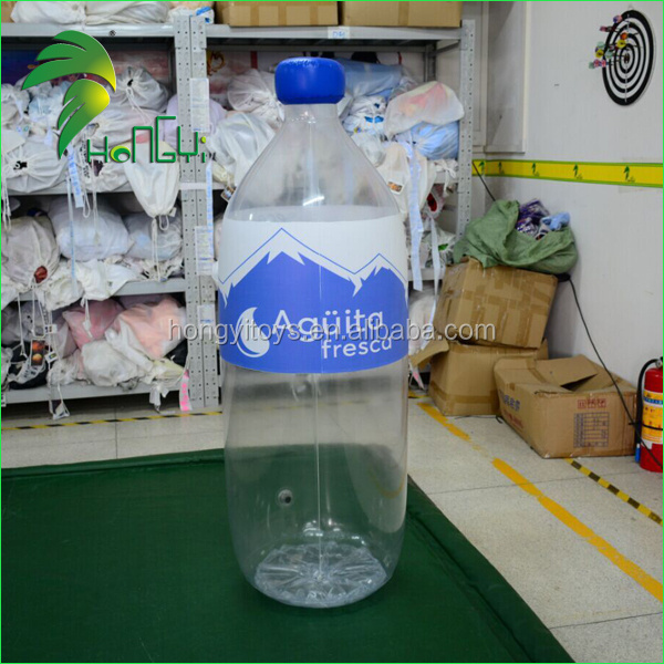 Giant Inflatable Transparent Inflatable Drink Bottle / Promotional Inflatable Replica Clear Water Bottle