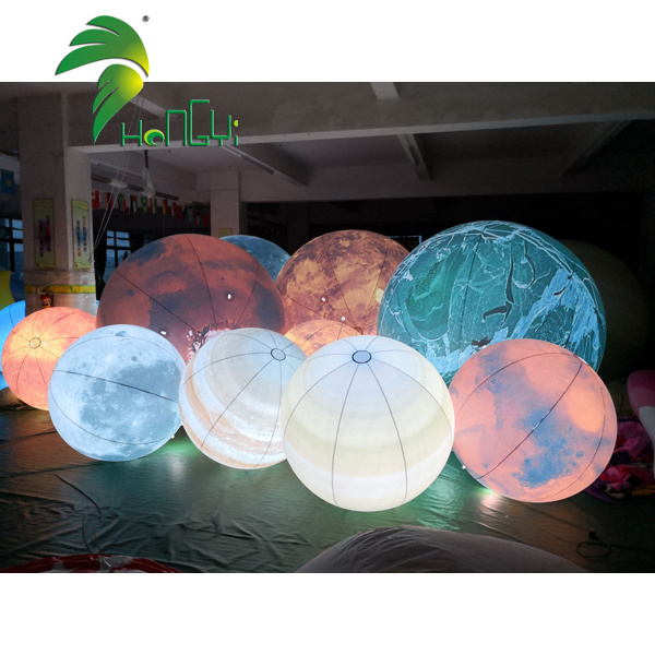 LED Lighting Decorative Solar System Planets Balloons Customized Inflatable Planet for Party Decor