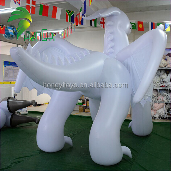 Customized PVC Funny Inflatable Cartoon Toys White Inflatable Dragon From Hongyi Toy