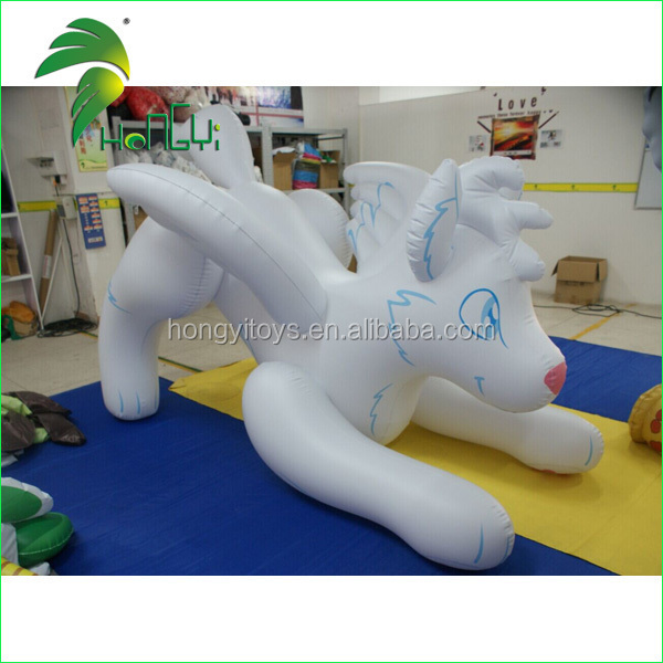 Hongyi Cartoon Type White Flying Inflatable Wolf , Inflatable Husky Wolf Toys