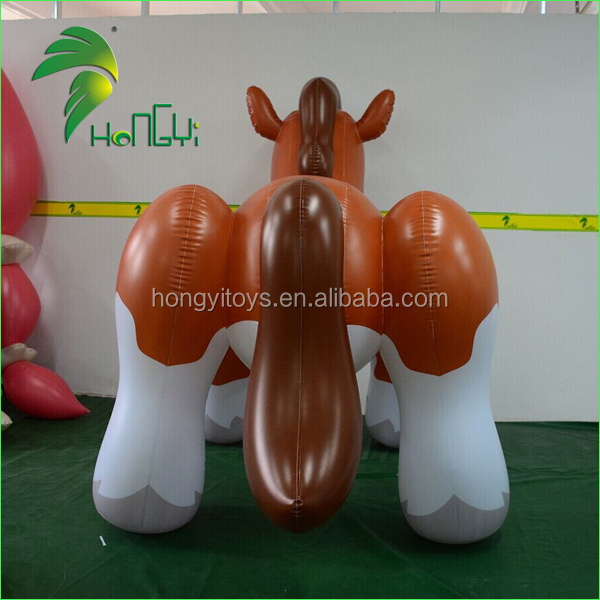 Wonderful Brown Hongyi Self Inflating Helium Fat Horse Cartoon , Giant Inflatable Horse