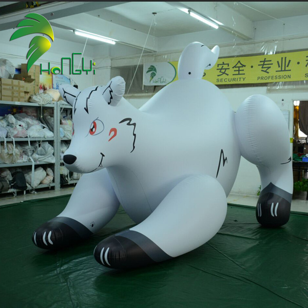 Lovely Cartoon Toy White Inflatable Wolf With Belly From Hongyi