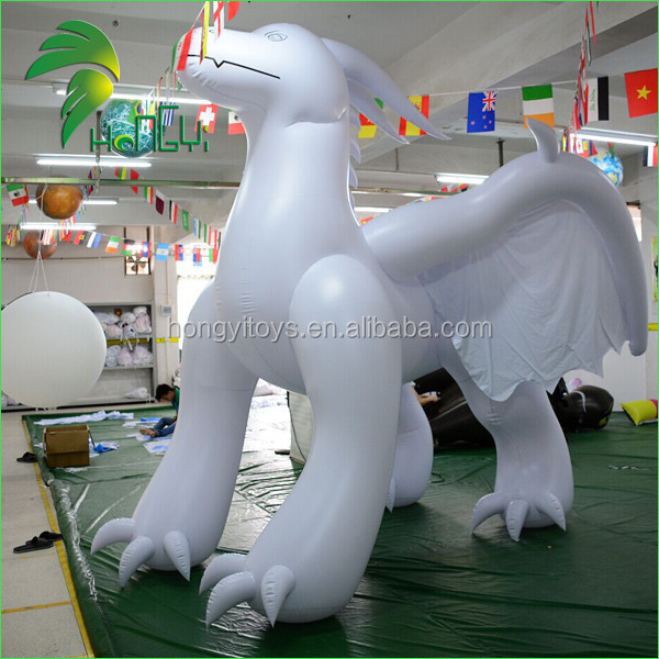 Customized PVC Funny Inflatable Cartoon Toys White Inflatable Dragon From Hongyi Toy