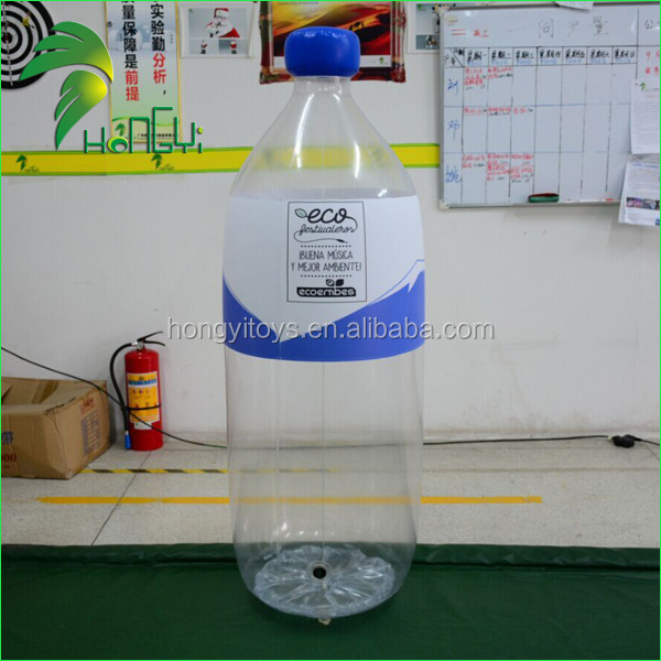 Giant Inflatable Transparent Inflatable Drink Bottle / Promotional Inflatable Replica Clear Water Bottle