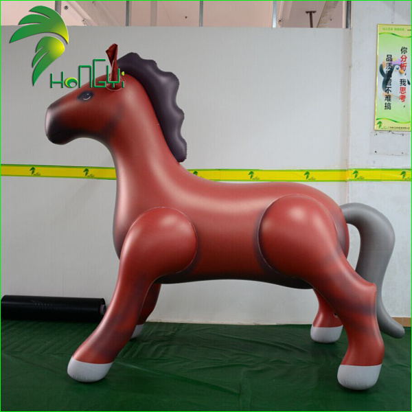 Giant Brown Hongyi Toys Life Size Inflatable Horse / PVC Inflatable Realistic Huge Animal Horse Adult