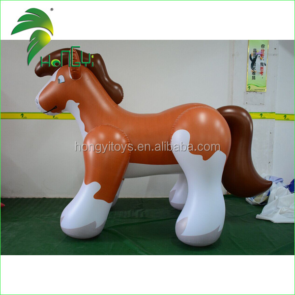 Wonderful Brown Hongyi Self Inflating Helium Fat Horse Cartoon , Giant Inflatable Horse