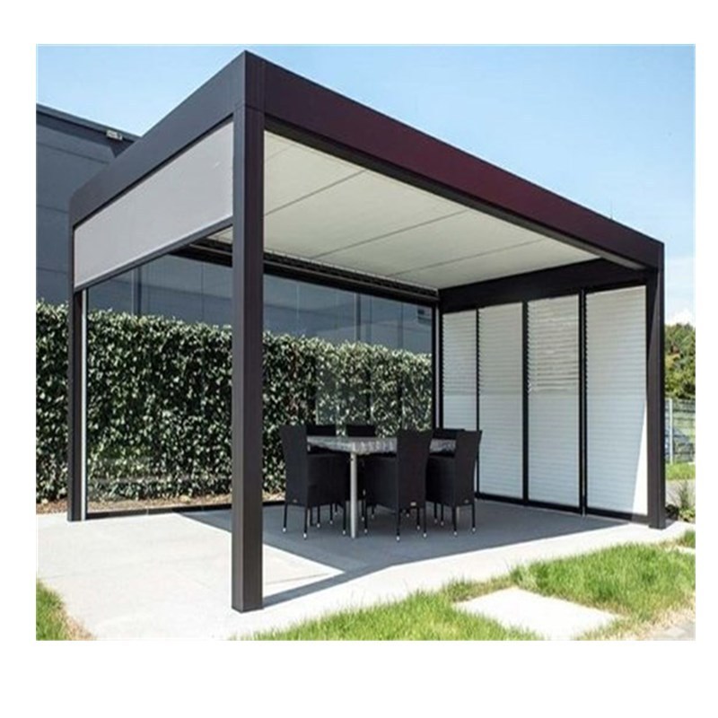 Aluminum Patio Coverings Electric Roof System Garden bioclimatic Pergola with Zip screen