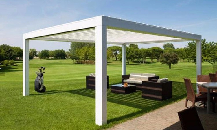 Morden Luxury Backyard Waterproof Opening Roof Louver Aluminum Gazebos Awning Garden Pergola