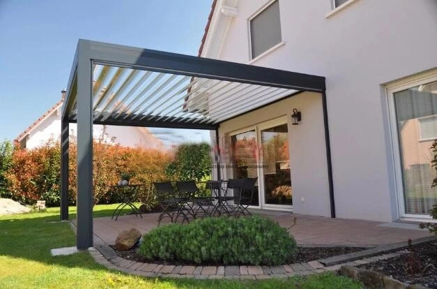 Morden Luxury Backyard Waterproof Opening Roof Louver Aluminum Gazebos Awning Garden Pergola