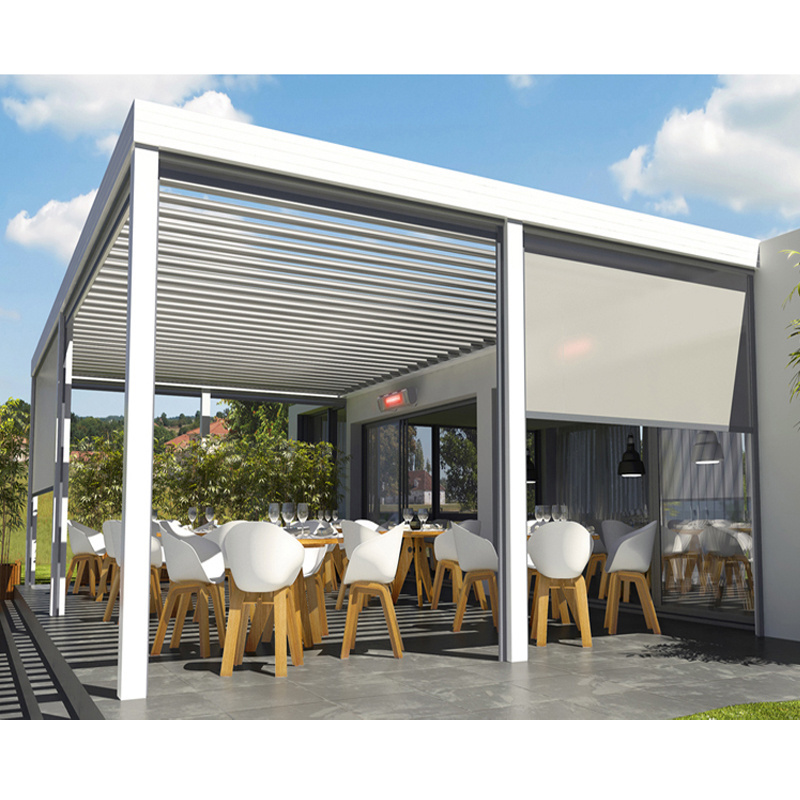 Backyard Shade Sustainable Wall Mounted Aluminium Pergola Retractable Awning Tent Gazebo 4X3