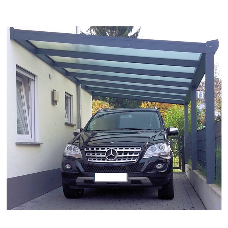 Modern Waterproof Plastic Pc Awnings Car Parking Canopy Aluminum Garages Polycarbonate Roof