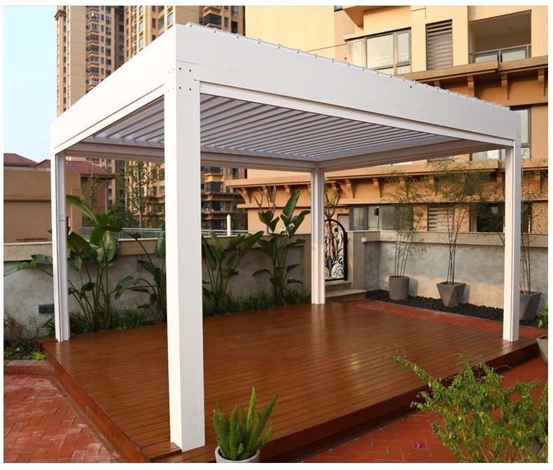 Pergolas Modernas Best Price Luxury Garden Gazebo With Louver Roof Electric Pergula