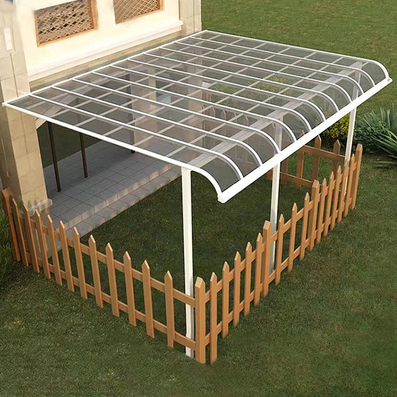 Terrace Outdoor Windproof Aluminum Frame Patio Cover Awning Rain Canopy With Polycarbonate Roof Pergola