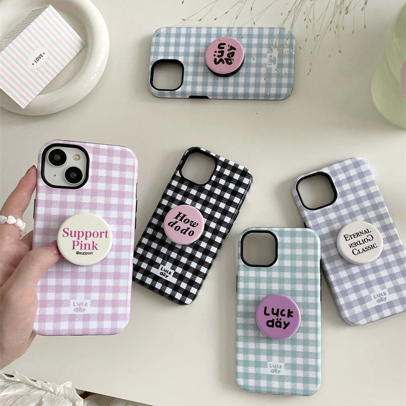 For iPhone15 plaid 2-in-1 14 phone case 13Proamx All-inclusive 11