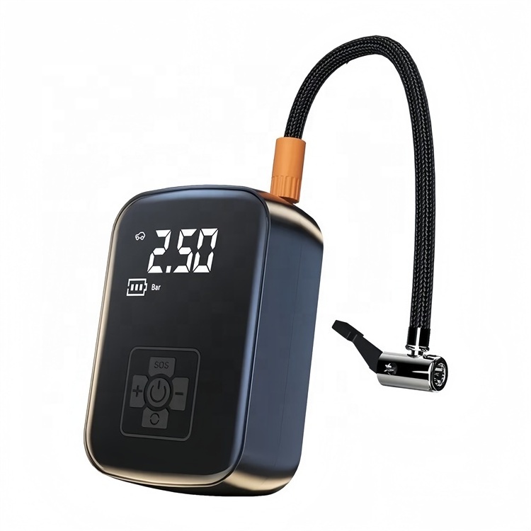 Multifunctional AI 120W Wireless Car Air Pump Mini Compressor with Tire Pressure Monitor Function