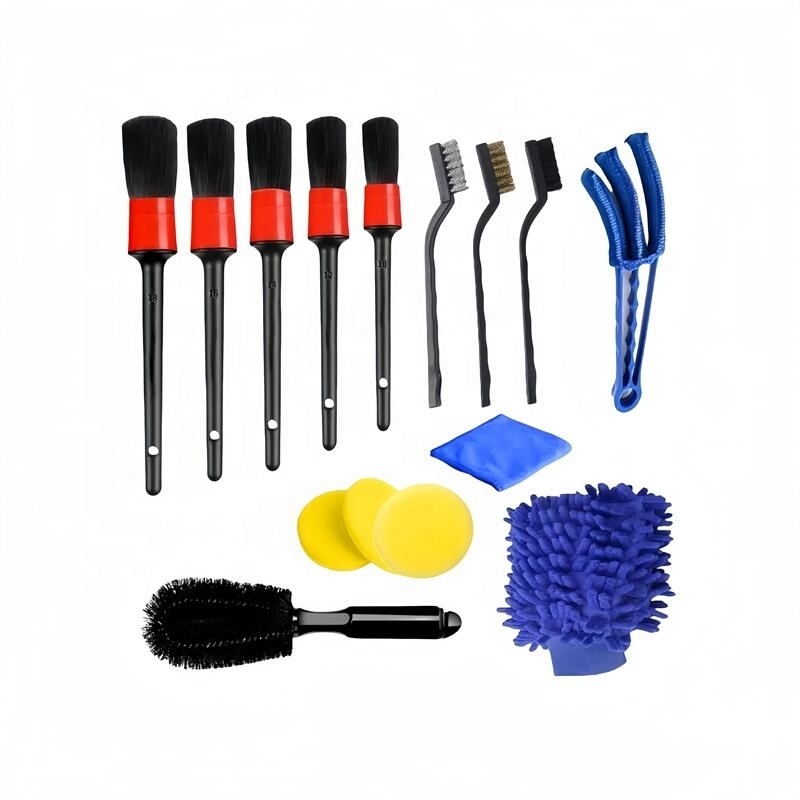 15 Pcs Car Detailing Brushes Set for Rim Wheel Leather Car Wash Brushes Car Cleaning Kit