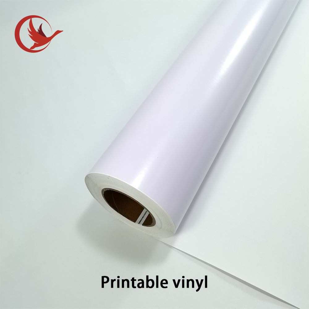 printable white self adhesive cutting vinyl roll 54 inch polymeric vinyl roll for solvent printing Printable vinyl