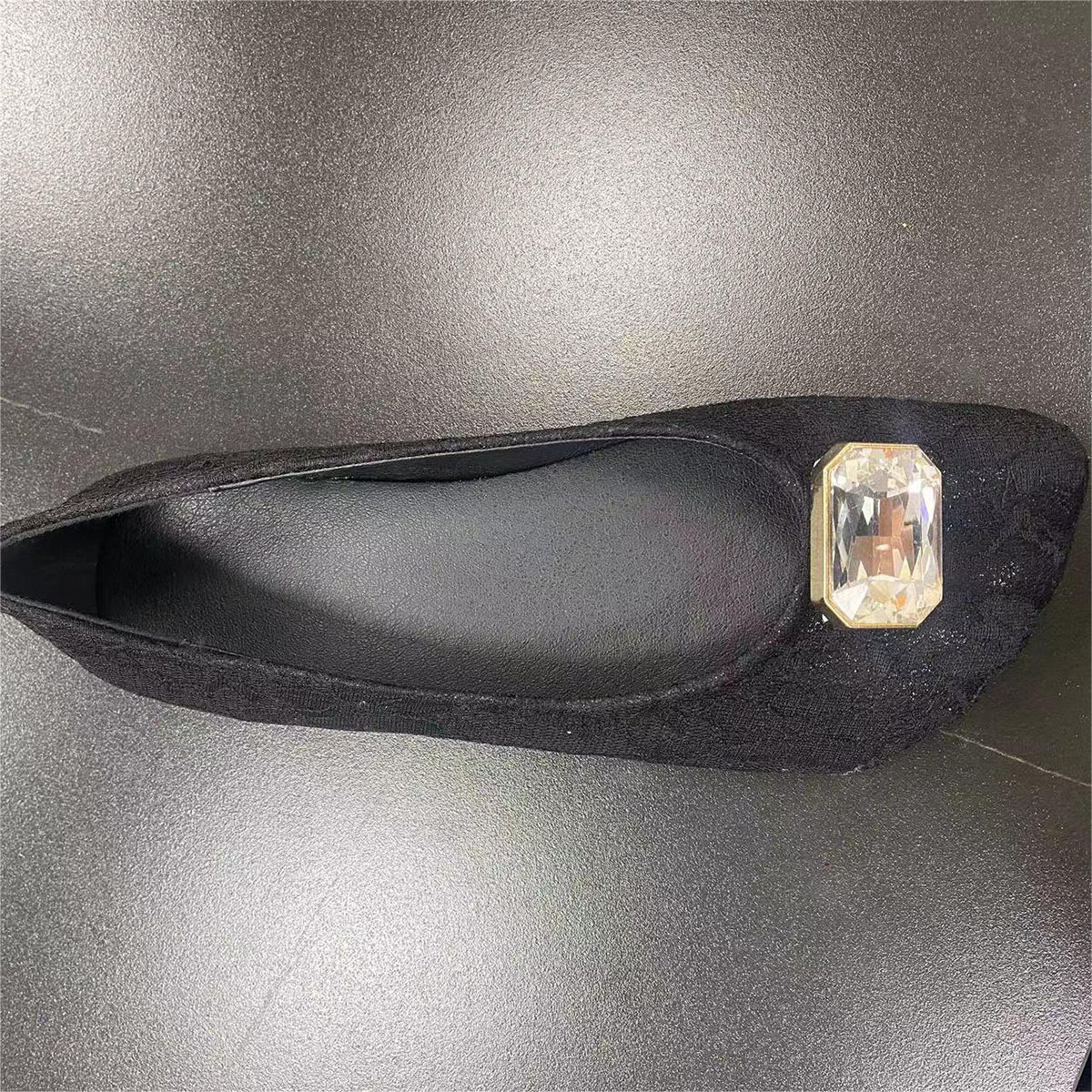 Wholesale Classical Black Foldable Ballet Shoes Women Flat Office Shoes A Pair Of Slip-on Flat Knit Casual Shoes