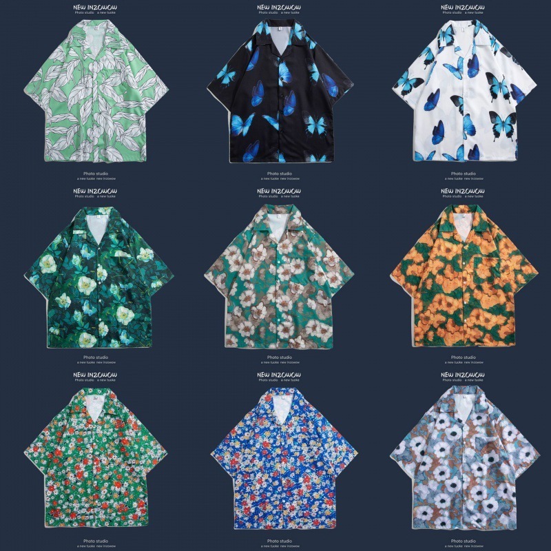 Casual Resort Summer Printed Hawaiian Short Sleeve Tops Blouse Beach Custom Graphic Beach Hawaiian Shirts For Men