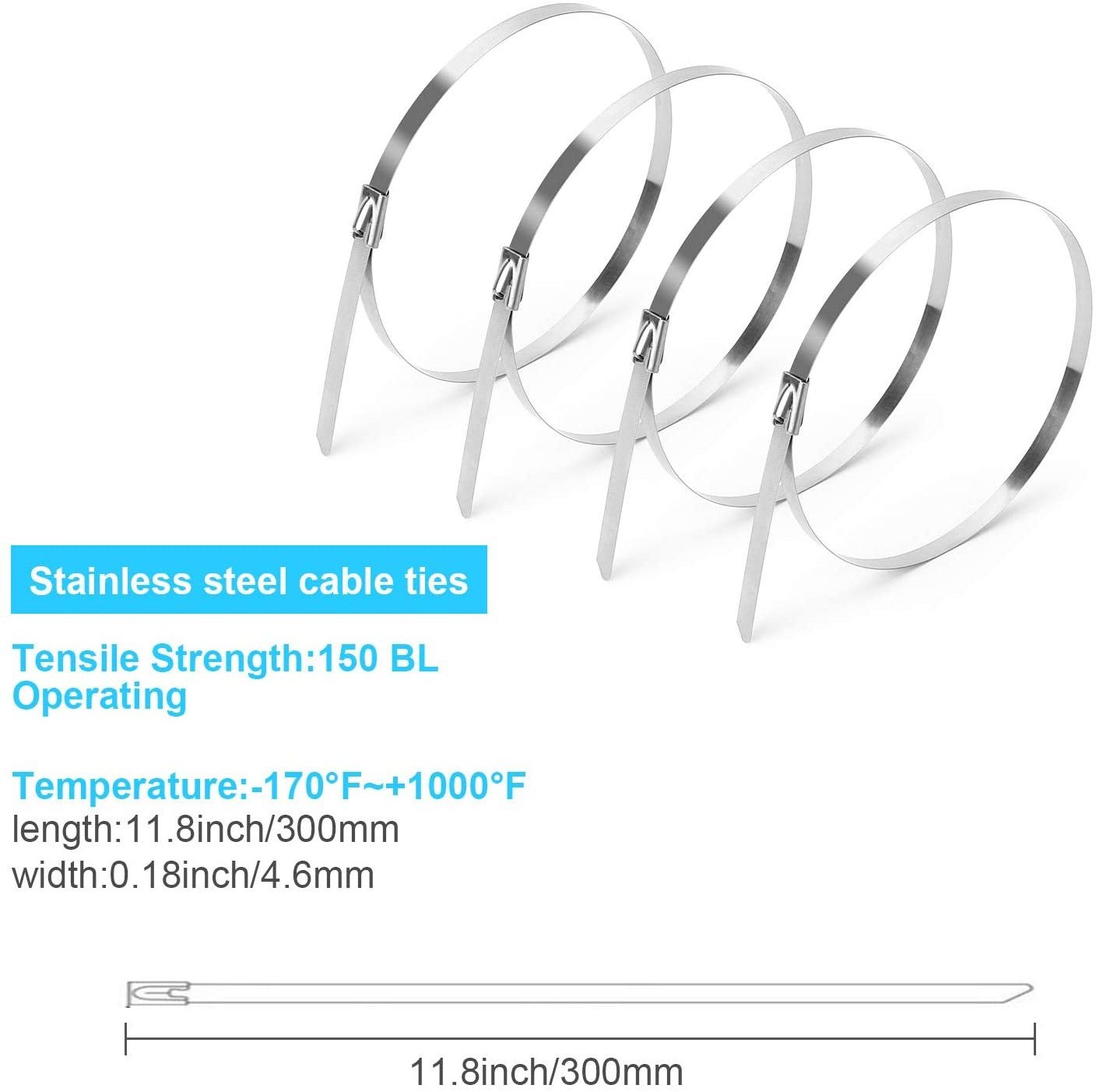 Low Price High Quality Ce,Self Locking  Metal Zip Tie High Quality Stainless Steel Cable Ties