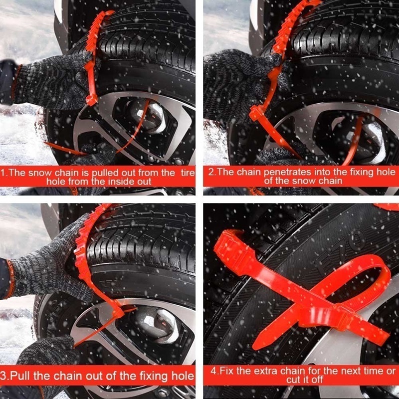 10 Pcs Car Winter Tire Wheels Snow Chains Snow Tire Anti-skid Chains Wheel Tyre Cable Belt Winter Outdoor Emergency Chains