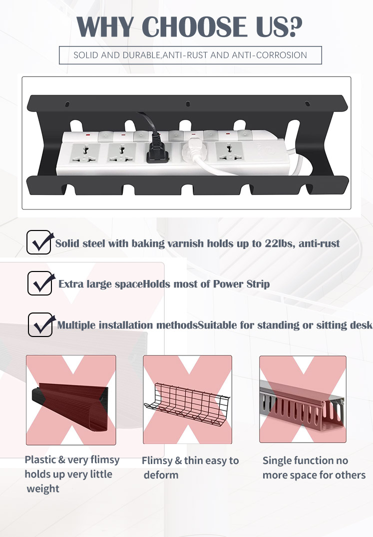 Steel Cable Tray galvanized Ladder For Power Supply Wire Management Rack Under Desk Cable Management Tray