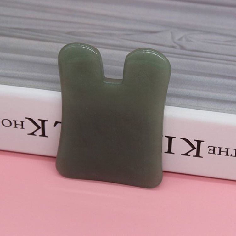 Jade Stone Guasha Massager Custom Logo Face Body Scraping Massage Tool Aventurine Jade Gua Sha Stone