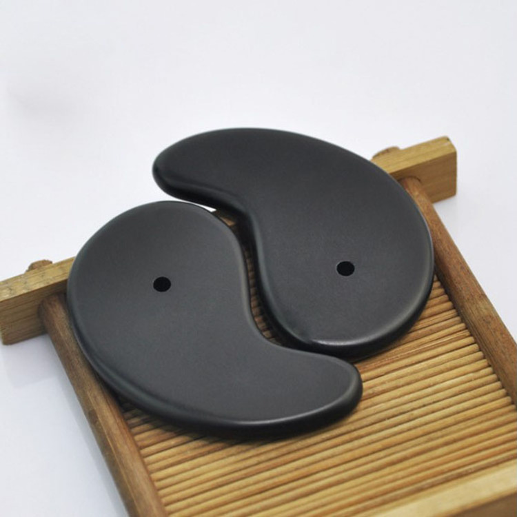 Guasha Natural Black Bian Stone Gua Sha Set Face Body Guasha Fluorite Jade Scraping Massager Gua Sha