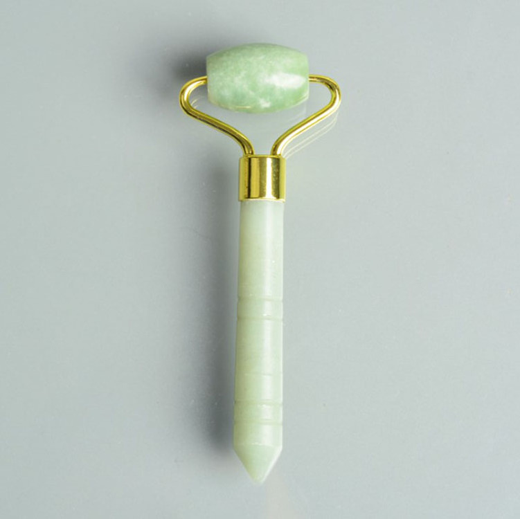 100% Natural Xiuyan jade Roller Mini Facial Eye Massage Roller Face Gua Sha Beauty Green Jade Roller