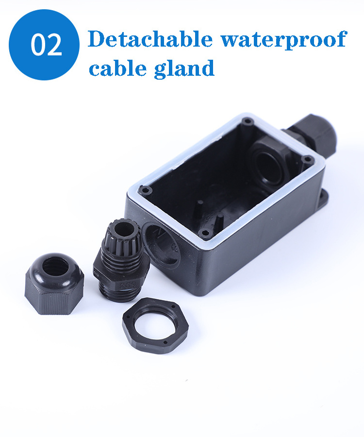 IP66 plastic PC injection Box Dust-proof Box glands PG9 Waterproof Electrical Enclosure in stock