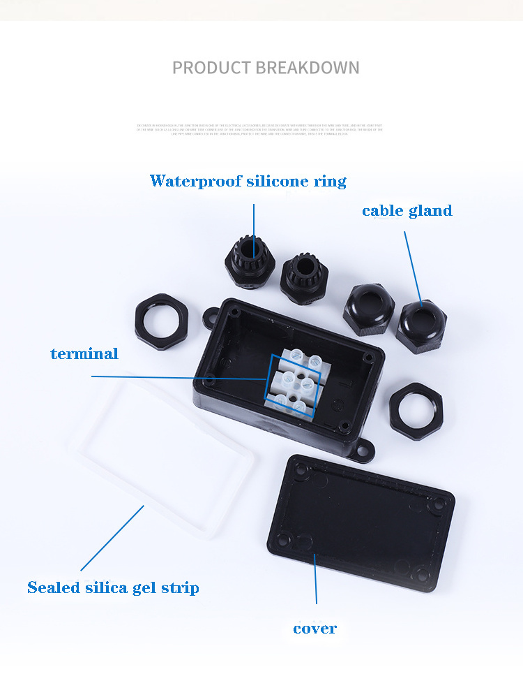 IP66 plastic PC injection Box Dust-proof Box glands PG9 Waterproof Electrical Enclosure in stock