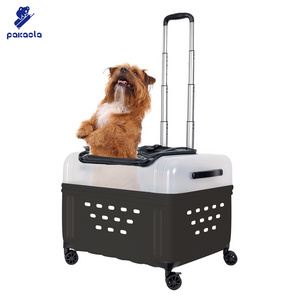 Luxury Dog Pet Travel Carrier Bag Case  On Wheels Stroller Trolley Cat Travel Carrier Suitcase