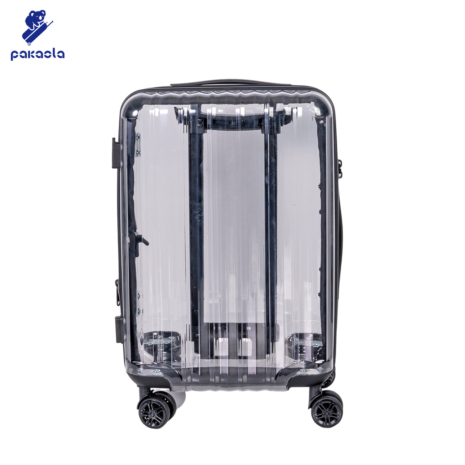 100% Polycarbonate Transparent Carry On Luggage 19inch travel Suitcase