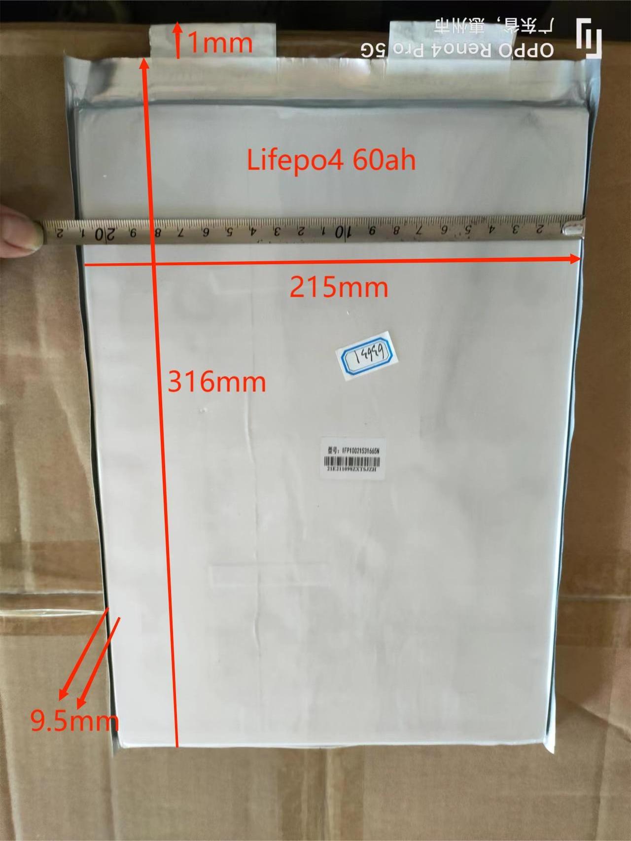 Rechargeable LFP battery 3.2v 60Ah Lifepo4 65Ah 75Ah Pouch Polymer Lithium Ion Battery Cell For EV scooter solar energy