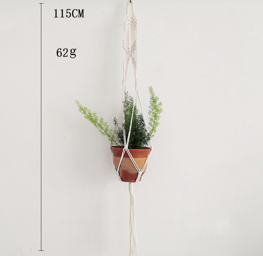 5 Pack Macrame Plant Hanger , Handmade Cotton Woven Hanging Plant Holder Plant Pot Stand for Indoor Outdoor Home Decor