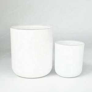 HONGYU 3oz 8oz matte white candle jars aura candle vessels round bottom with lids and box white glass jar for scented candle