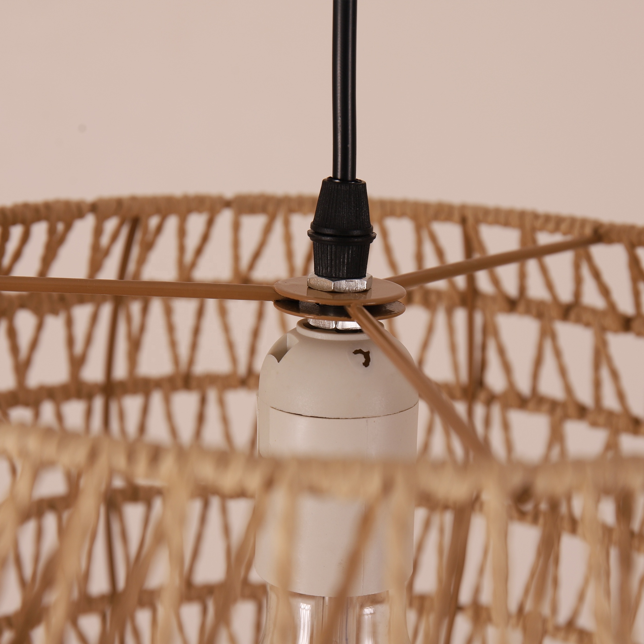 Natural hemp rope Chandelier Simple Woven Chandelier Rattan Ceiling Light Fixtures Creative Chandelier Handicraft lamp