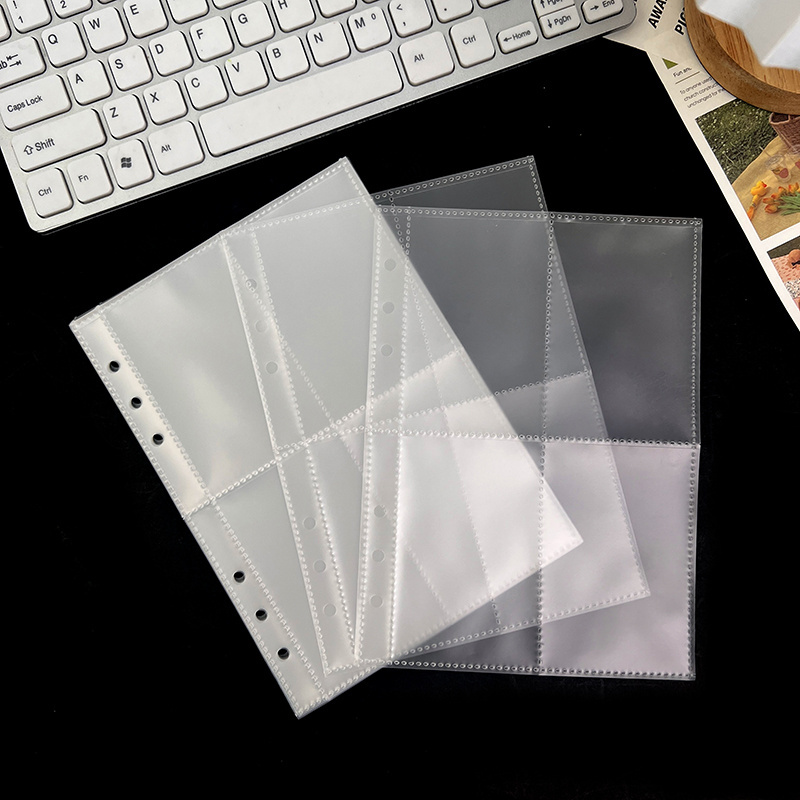 New style transparent frosted collecting photo sleeves a5 pp plastic 4 pockets 10 pages card photo binder card holder album book