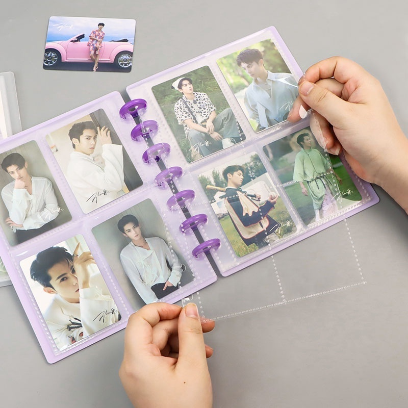 Personalized Discbound Card Book System Mushroom Holes Photo Album with 20 Photo Sleeve Pages for 80 3 Inch Photos Storage