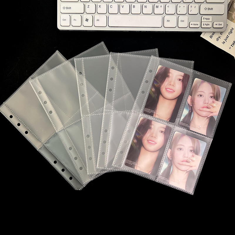 New style transparent frosted collecting photo sleeves a5 pp plastic 4 pockets 10 pages card photo binder card holder album book